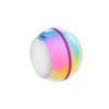 Interactive smart dog toy ball with colorful LED glowing lights and USB charging port isolated on white background