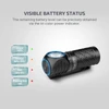 Olight Black and Blue Perun 3 Mini Headlamp Side View with Tri-color Battery Indicator for Camping and Outdoor Activities