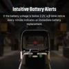 Olight Osight SE holographic sight, view through red reticle showing intuitive battery alerts.