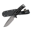 HX OUTDOORS DC53 steel fixed blade survival knife with textured black G10 handle and Kydex sheath.