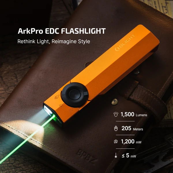 まーもっち☆ OLIGHT ArkPro Flashlight OLIGHT ArkPro Flat EDC Flashlight 4 in 1 UV Green Beam Magnetic