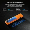 Olight Orange ArkPro Lite portable flashlight side view showing 2000 mAh battery for lasting performance.