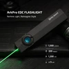 Olight Black ArkPro EDC Flashlight with green laser beam and blue button for versatile everyday carry.