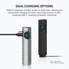 Olight ArkPro portable lights in silver and black, demonstrating magnetic and USB-C dual charging.