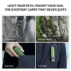 Olight Green ArkPro Lite portable flashlight with pocket clip, shown in various EDC scenarios for daily use.