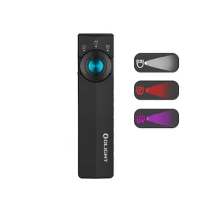 Olight ArkPro Black Multi-functional Flashlight with UV and Red Light Modes for EDC, Inspection, and Night Vision
