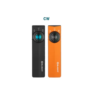Olight Black ArkPro Lite multi-functional EDC light, front view with blue button, featuring white, red, and UV modes.