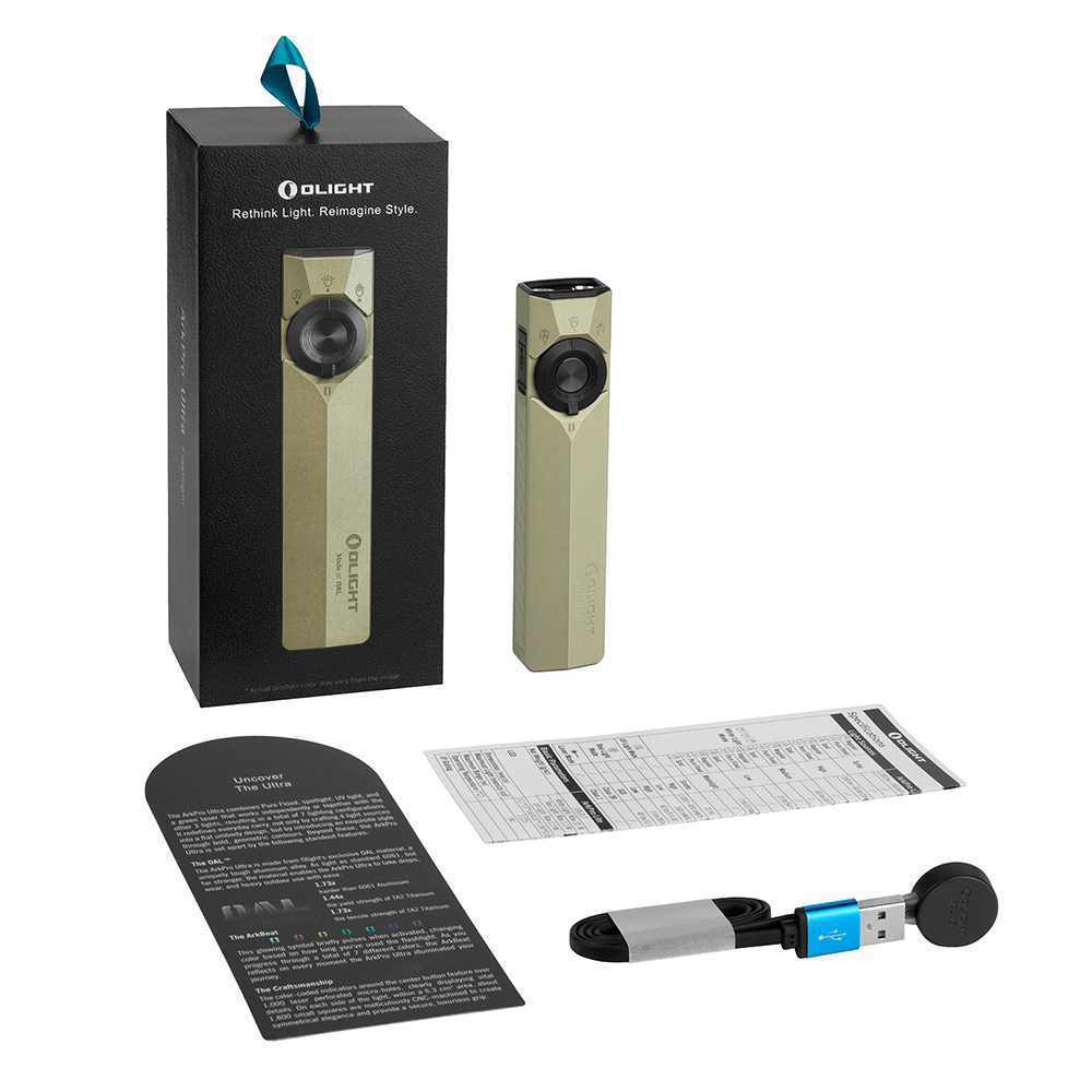 Olight ArkPro Flat EDC Flashlight 4-in-1 UV Green Beam Light
