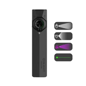 Olight Black ArkPro EDC Flashlight Front View with Rotary Switch and Multiple Light Modes for Everyday Carry