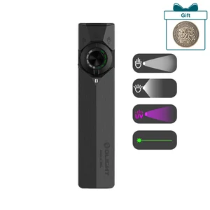 Olight Black ArkPro Top View with Control Dial and Textured Body for Everyday Carry and Illumination