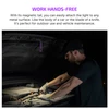 Olight Purple ArkPro Flat Flashlight magnetically attached under car hood for hands-free vehicle maintenance and repair