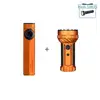 Olight Orange Oclip 2 Pro and Marauder Mini Flashlight Bundle Set Front View for EDC and Outdoor Search Rescue