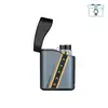 Olight Baton 4 Premium Edition Grey Charging Case Half Open with Gold Accents for Portable Charging