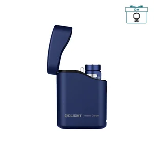 Olight Blue Baton 4 Premium Charger Case with Baton 4 Flashlight, for EDC and everyday use