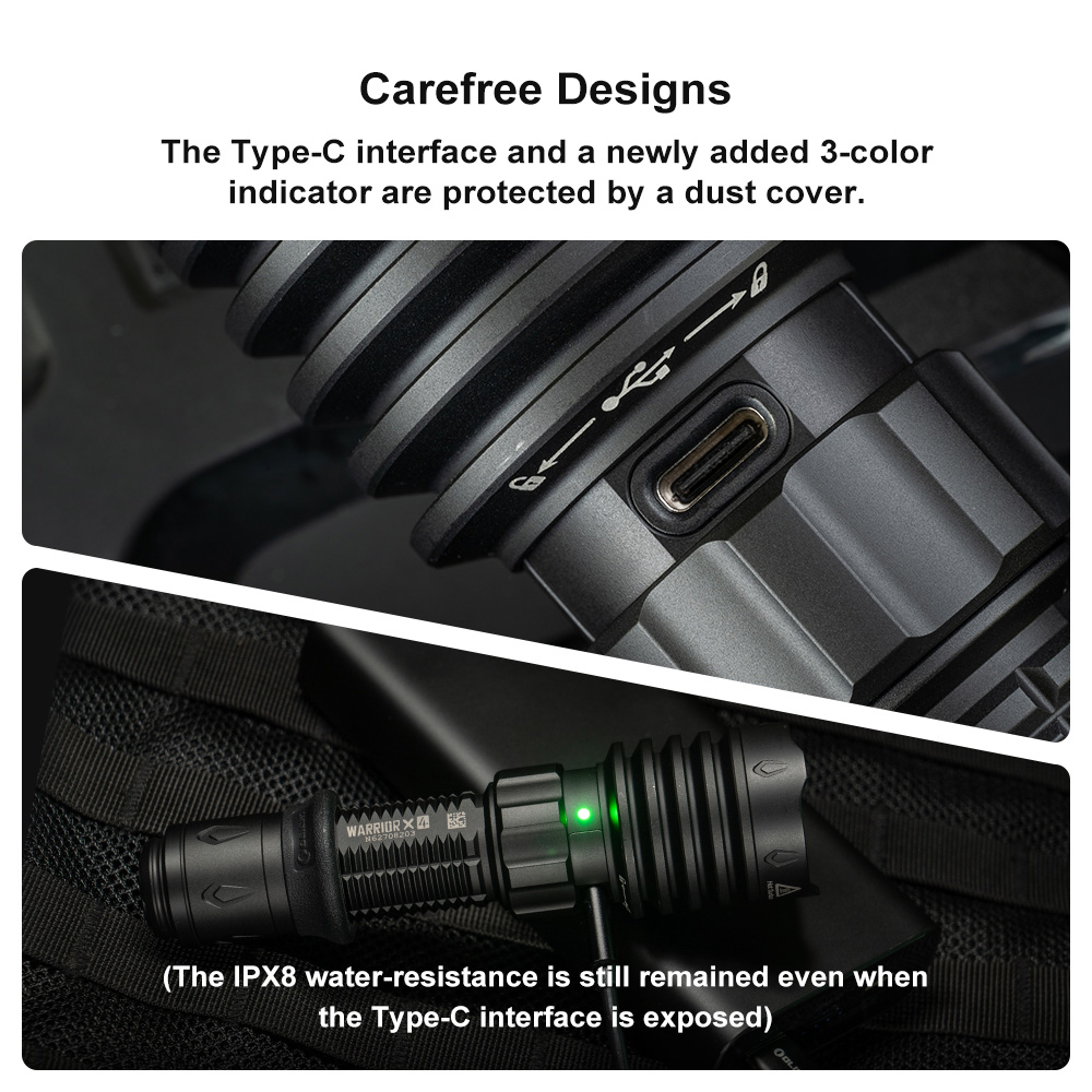 Olight Warrior X 4 High-Performance USB-C Rechargeable Tactical