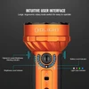 Olight intuitive user interface with ergonomic rotary knob, brightness level, battery level, light color indicators