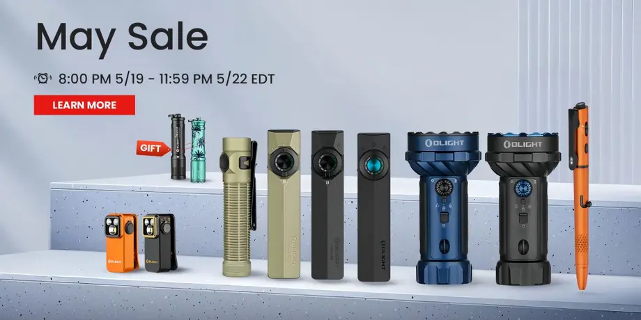 Olight Canada May Sale: Best EDC Flashlights & Tactical Gear | Free i3E with Purchase