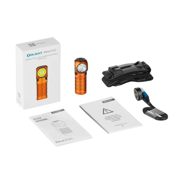 Perun 3 Mini Headlamp 1250 Lumens Rechargeable Flashlight Dual