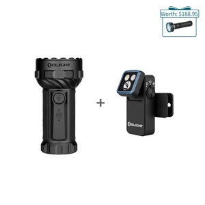 Olight Black Oclip 2 Pro Clip-on Light and Powerful Flashlight Bundle for Hands-free Outdoor and Everyday Carry Use