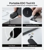 Portable EDC tool kit featuring utility knife, screwdriver, steel file, saw blade, and SIM ejector pin.