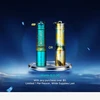Two Olight i3E EOS keychain flashlights with blue and yellow tropical patterns featured in a free gift promotion.