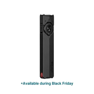 Olight Arkfeld Pro flat EDC flashlight in sleek black with laser and UV light options, perfect for Black Friday deals.