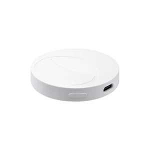 Olight White Gober 2 Safety Light Charging Base with USB-C Port and Reset Button on Plain Background