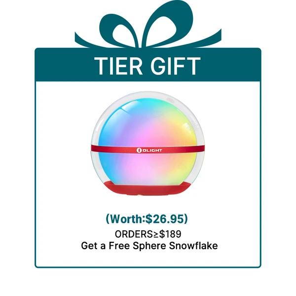 Olight Tier Gift: Free Sphere Snowflake (worth $26.95) with orders over $189.