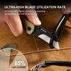 U1 Ultra pocket knife cutting thick black wire showing 85 percent blade utilization rate.