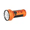 Orange Olight Marauder Mini powerful LED flashlight with rubber grip and multi-LED bezel on white background.of_