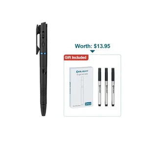 OLIGHT O-Pen Series black pen with gift of three O-gel ink refills, worth $13.95
