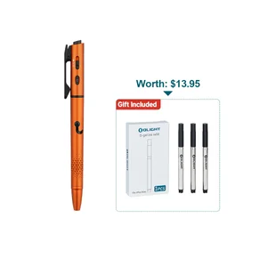 Olight orange tactical pen with gift included: 3 O-gel ink refills for O'Pen Series, worth $13.95