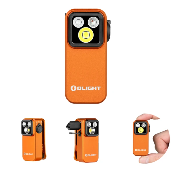 Olight Orange Oclip Pro S Multifunction Clip Light with UV and RGB Modes for Everyday Carry