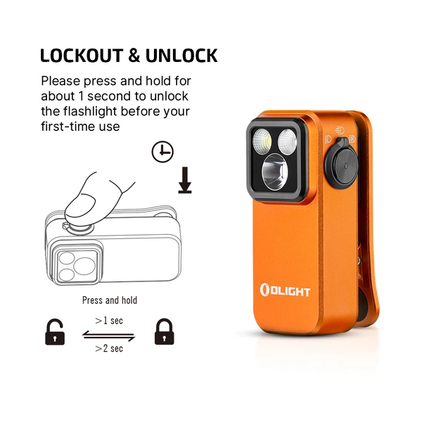 Olight Oclip Pro Clip On Flashlight Floodlight Spotlight Red USB C