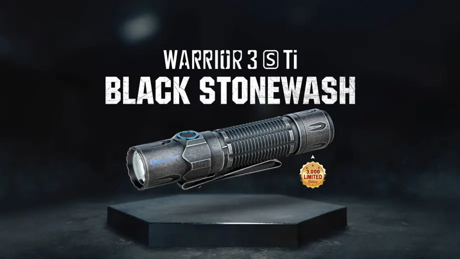 [New Product]Olight Warrior 3S Titanium Tactical Flashlight in A New Black Stonewashed Finish