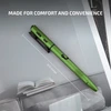 Green 6.10-inch tactical pen with textured grip and pocket clip shown on a lifestyle background