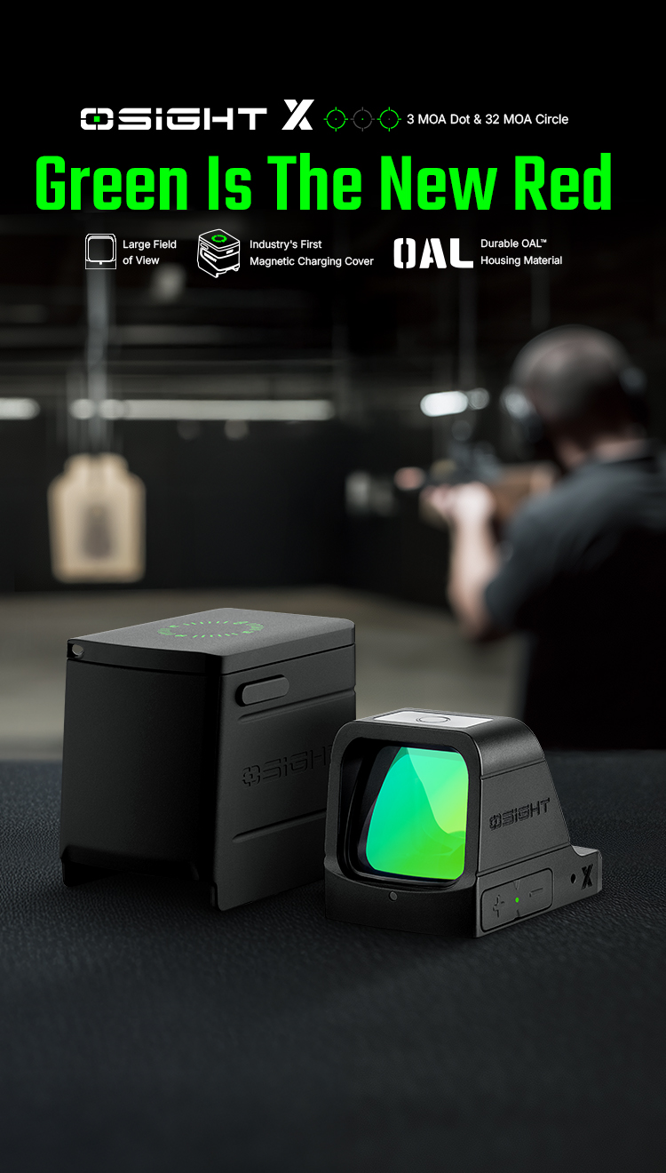 Olight Osight X green multi reticle pistol sight magnetic charging