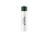 Ostation B rechargeable Ni-MH AA battery with green and white topographic design isolated on white background