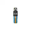 Olight imini 2 blue and orange rechargeable keychain flashlight with integrated USB plug isolated on white background