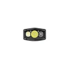 Compact black LED headlamp pod featuring three main lenses and two small sensors on a clean white background