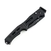 All-black tactical folding pocket knife with G10 handle scales isolated on white background