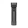 Olight Black Seeker 4 Pro Flashlight Front View featuring Textured Metal Body and Rotary Switch Knob for Outdoor Search