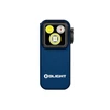 Olight Blue Oclip Pro Clip-on Flashlight Front View with Triple LED Light Source for EDC and Outdoor Use