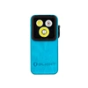 Blue Olight Oclip 2 Pro Clip-on Light Front View with Triple LED Lenses for Hands-free Outdoor Hiking and EDC Use