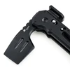 HX Outdoors DC53 black folding pocket knife close-up highlighting textured handle and integrated pry bar blade