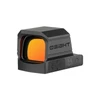 Olight Osight red dot reflex sight with magnetic charging cover and orange tinted lens on white background