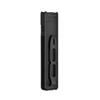 ArkTac Ultra slim black tactical flashlight with pocket clip isolated on white background