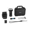 Olight high lumen tactical flashlight kit with hard carrying case holster charging cable lanyard and wall adapter