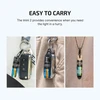 Olight Imini 2 keychain flashlight attached to a keyring with car keys, a belt loop, and worn as a necklace.