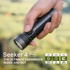 Olight Black Seeker 4 Pro Flashlight Handheld Close Up with 4600 Lumens Output for Outdoor Search and Rescue